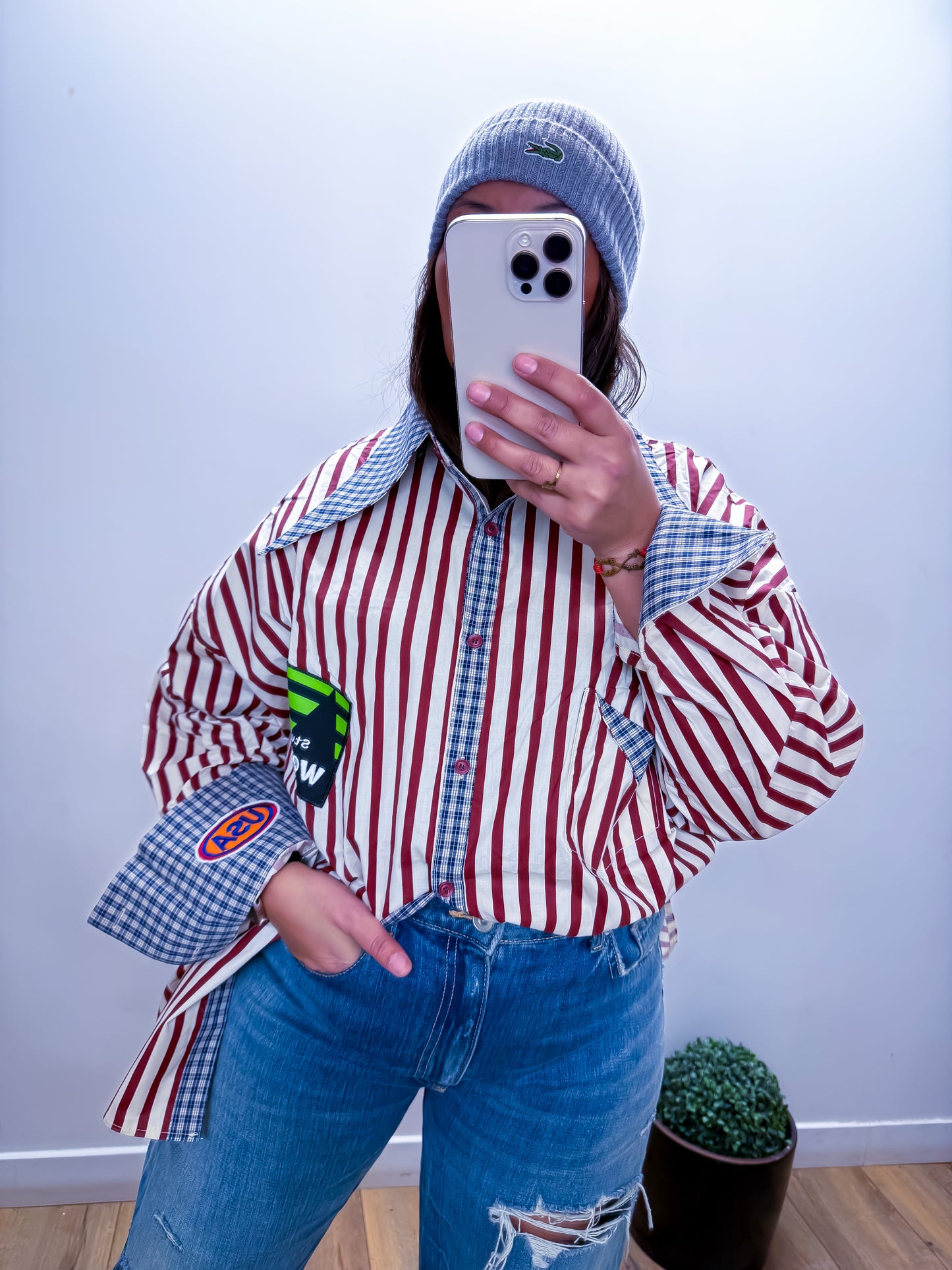 Chemise Kaleidoscope - Rayures Patchwork Oversize