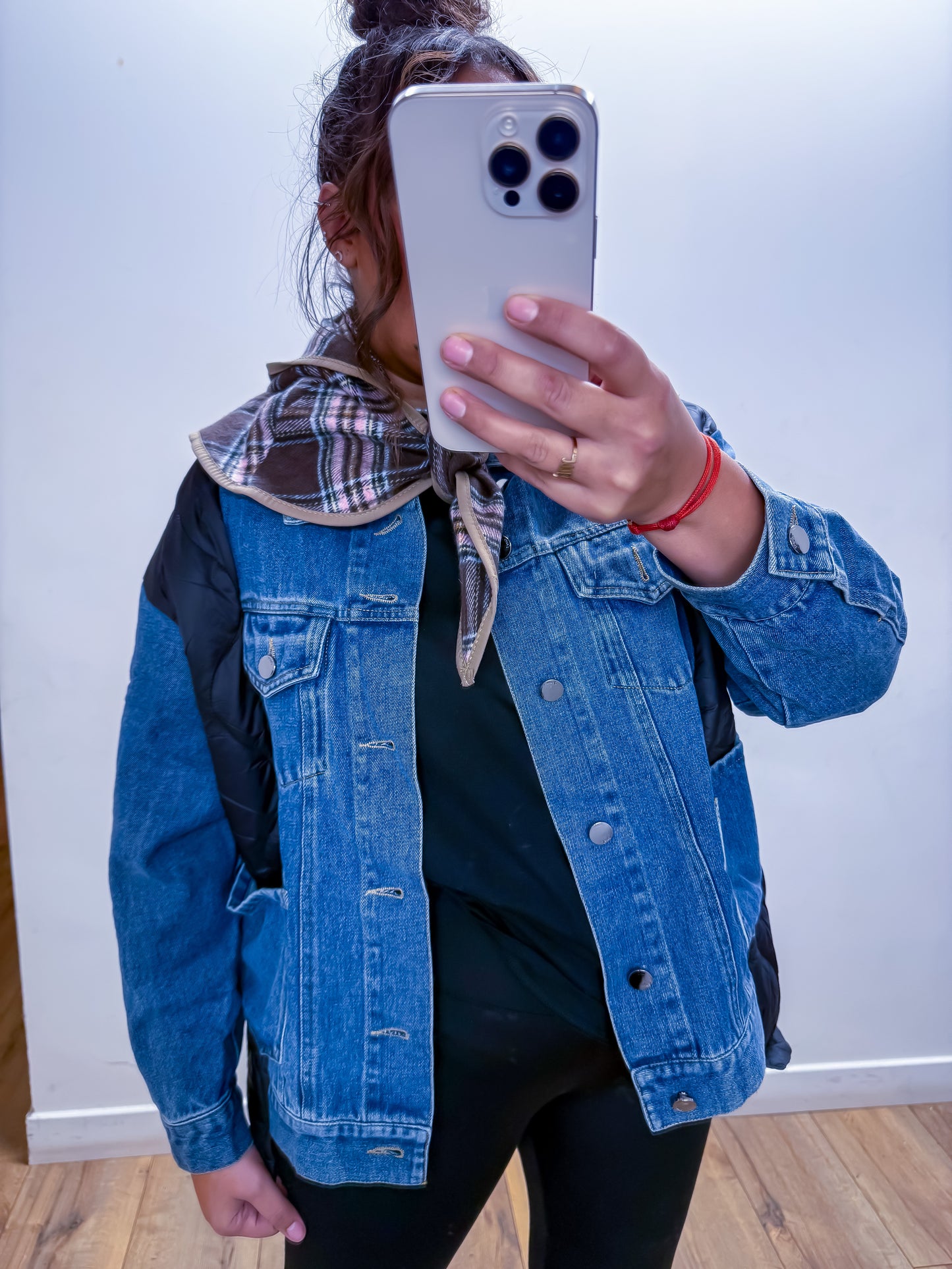 Veste Denim 'Ombre Matelassée' BLACK