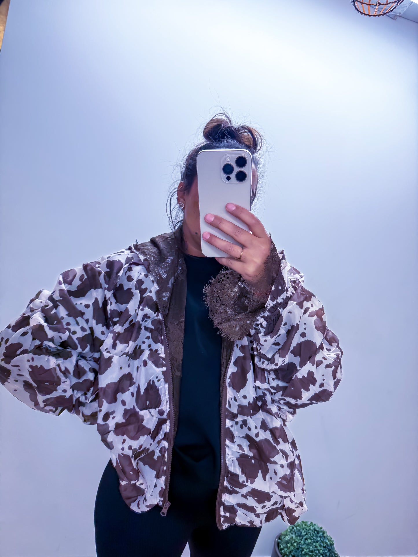 Veste Romantique Imprimée Vache