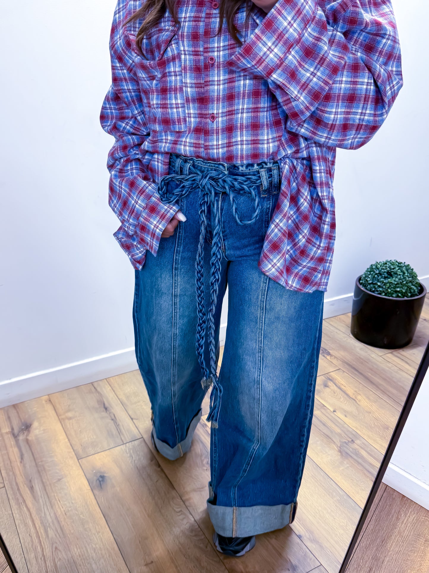 Jean avec ceinture tressée exclusivité Mûzâ