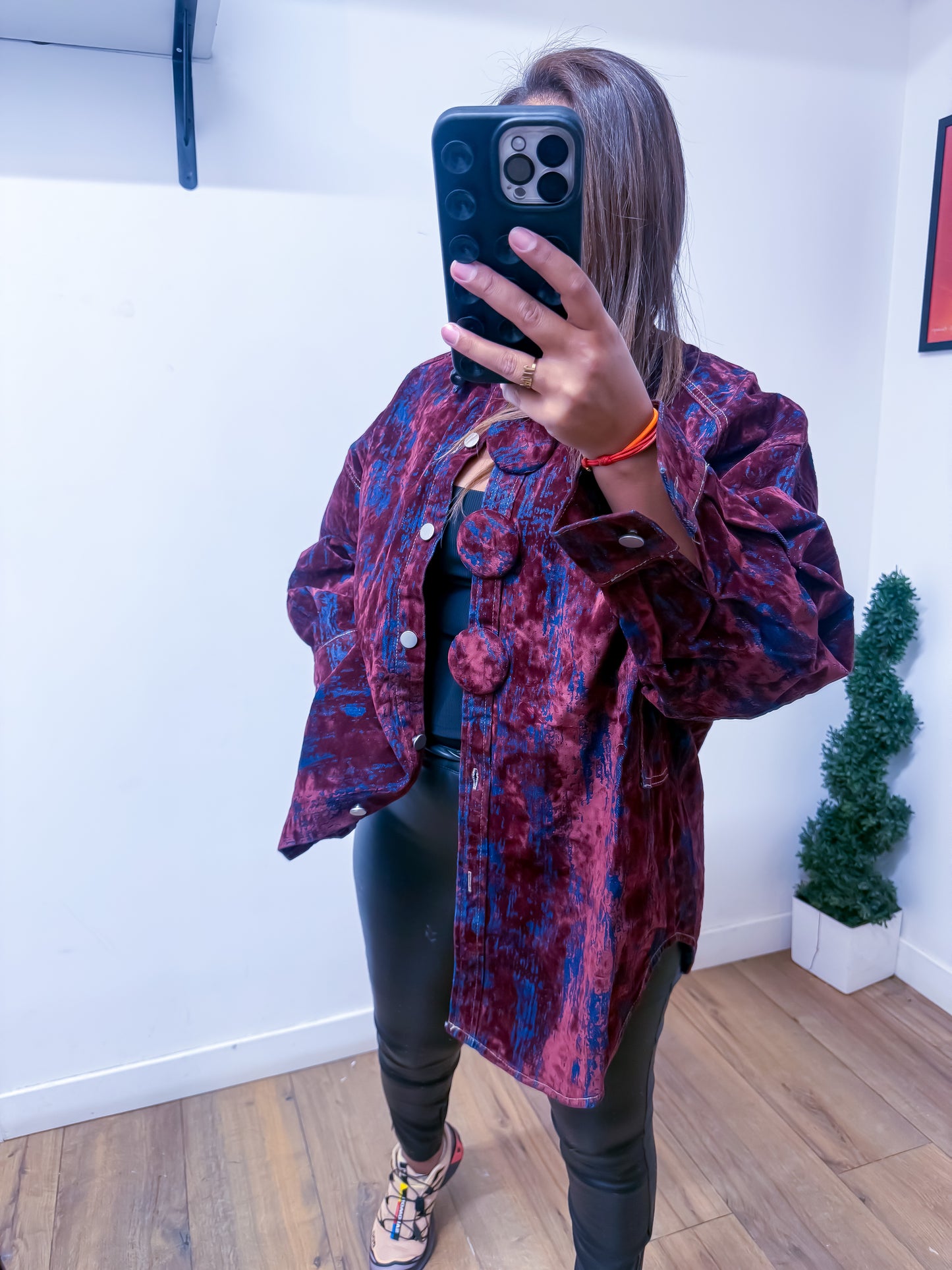 Exclusivité Mûzâ - Chemise Oversize Artistique Bordeaux