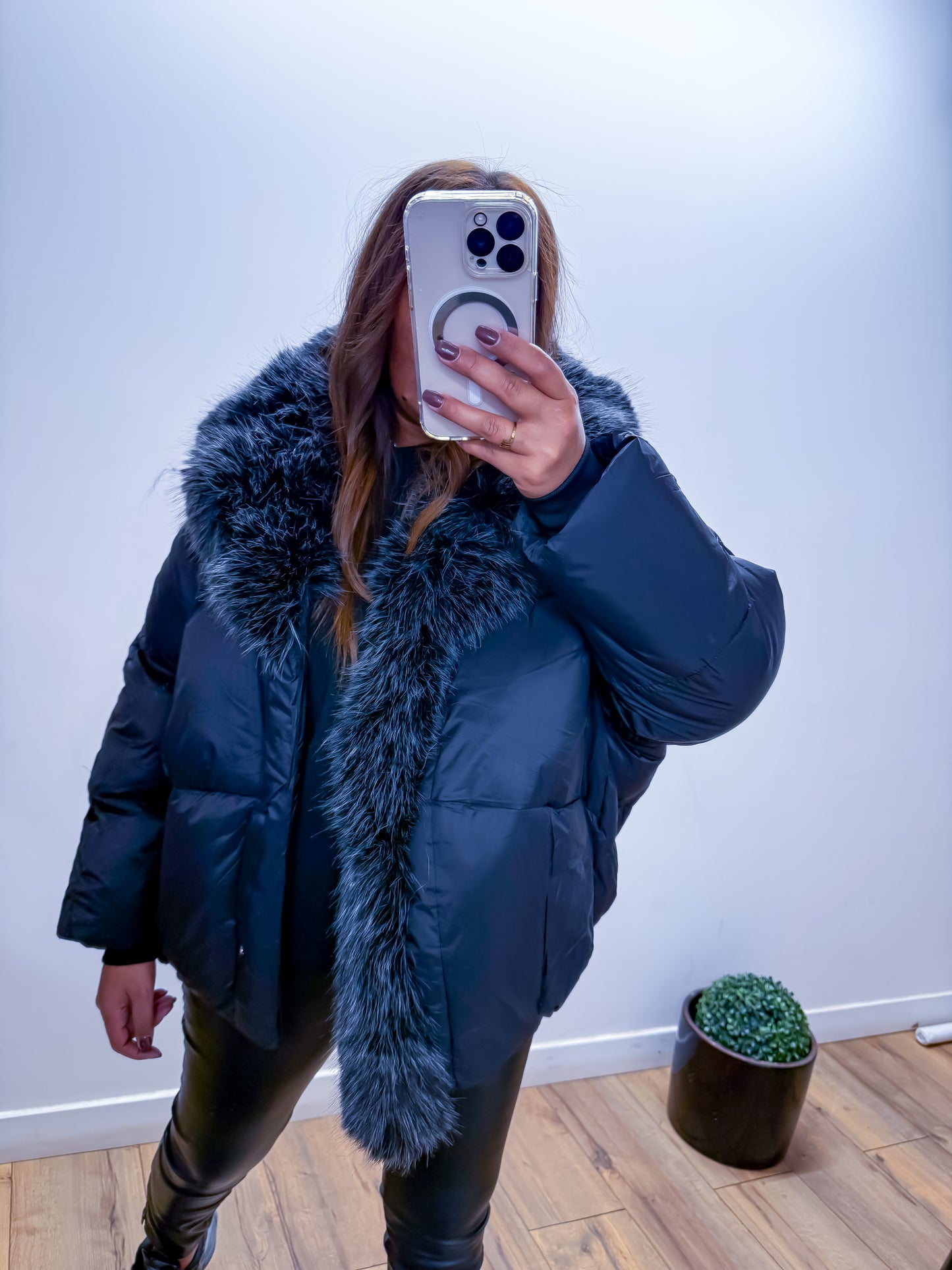 Doudoune fourrure synthétique Noir exclusivité Mûzâ - édition limitée -