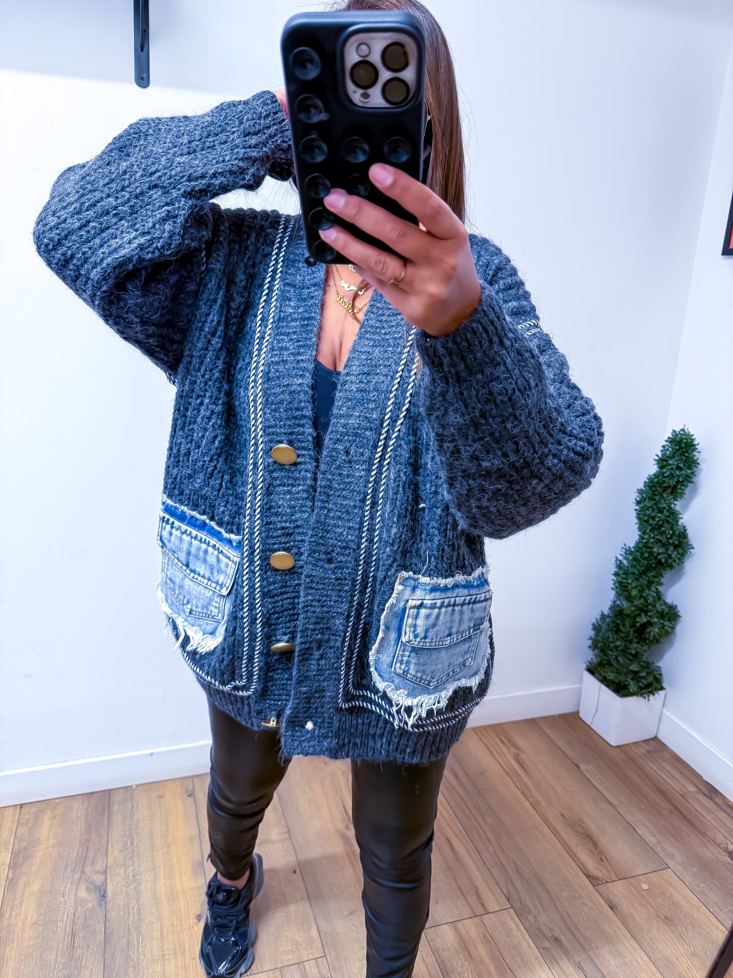 Cardigan Chunky Gris