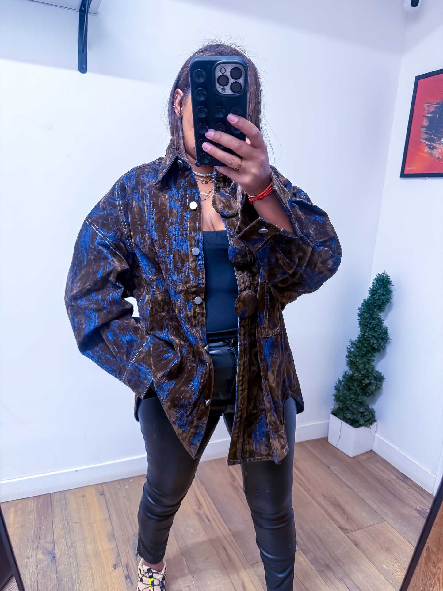 Exclusivité Mûzâ - Chemise Oversize Artistique Marron
