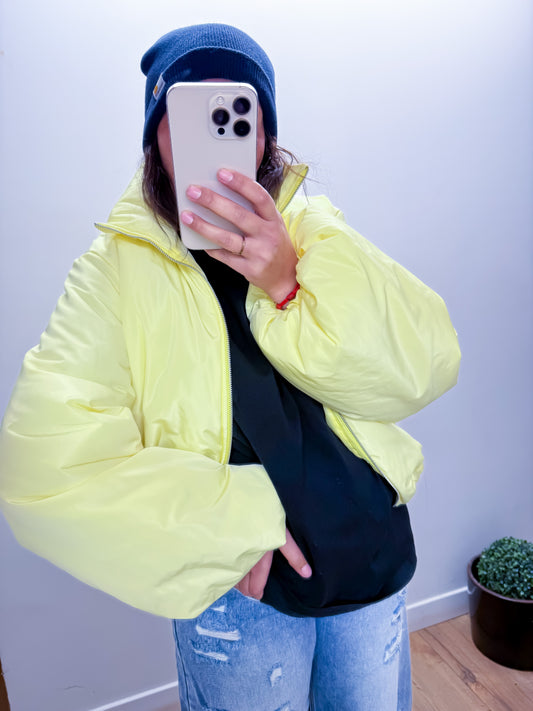 Veste Rembourrée Jaune Oversize