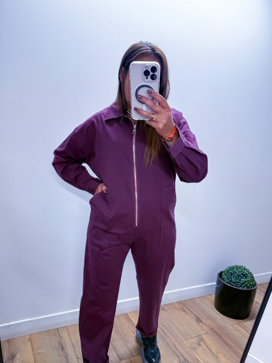 Jumpsuit Bordeaux Zippée