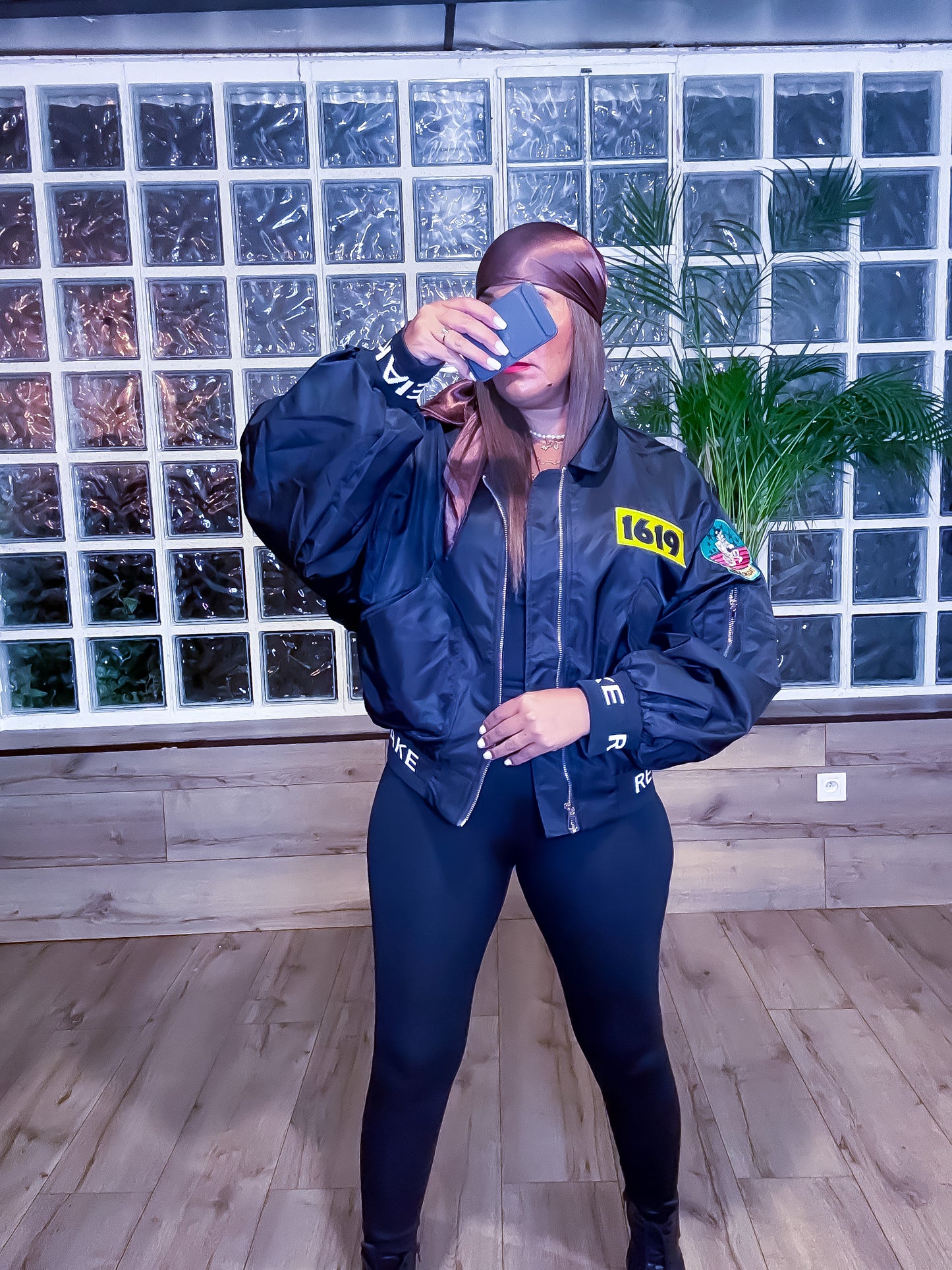 Bomber AUREA à écussons noir - EXCLUSIVITÉ Mûzâ