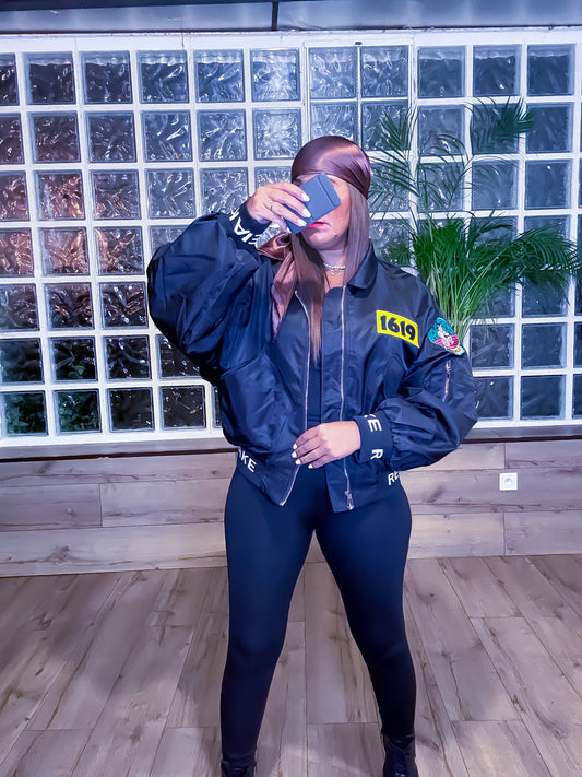 Bomber AUREA à écussons noir - EXCLUSIVITÉ Mûzâ