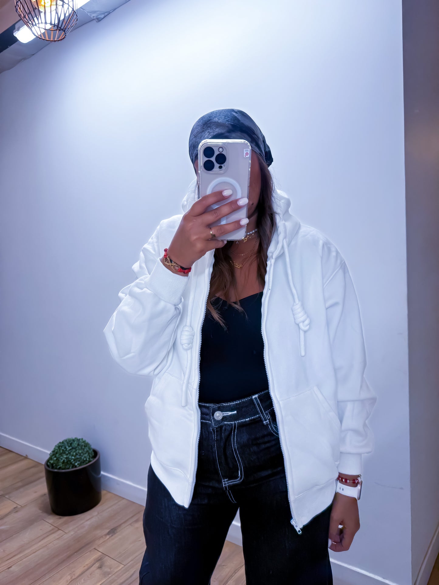 Gilet à capuche fourrée blanc - Mûzâ paris