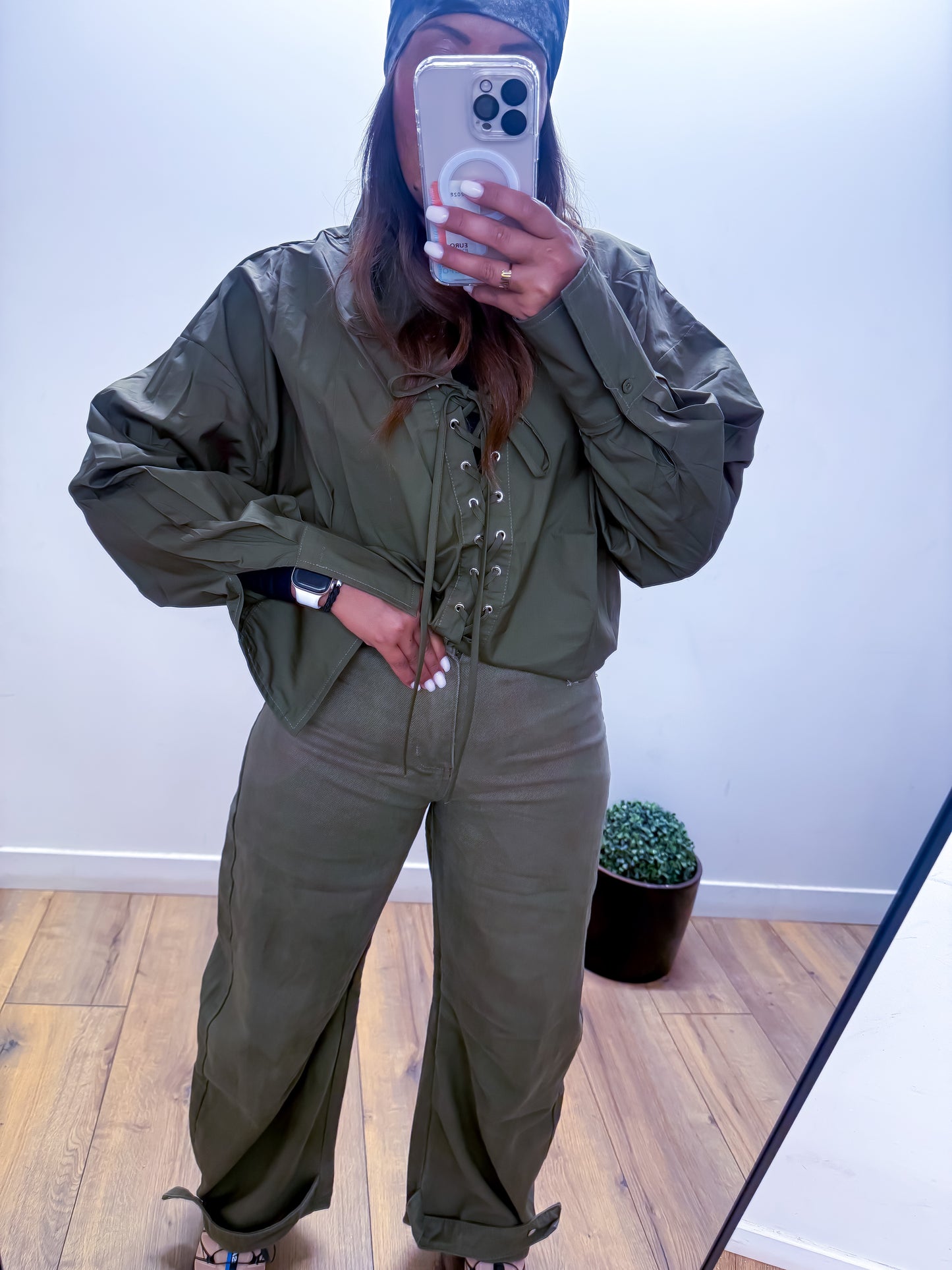 Jean Ballon Kaki Structuré -