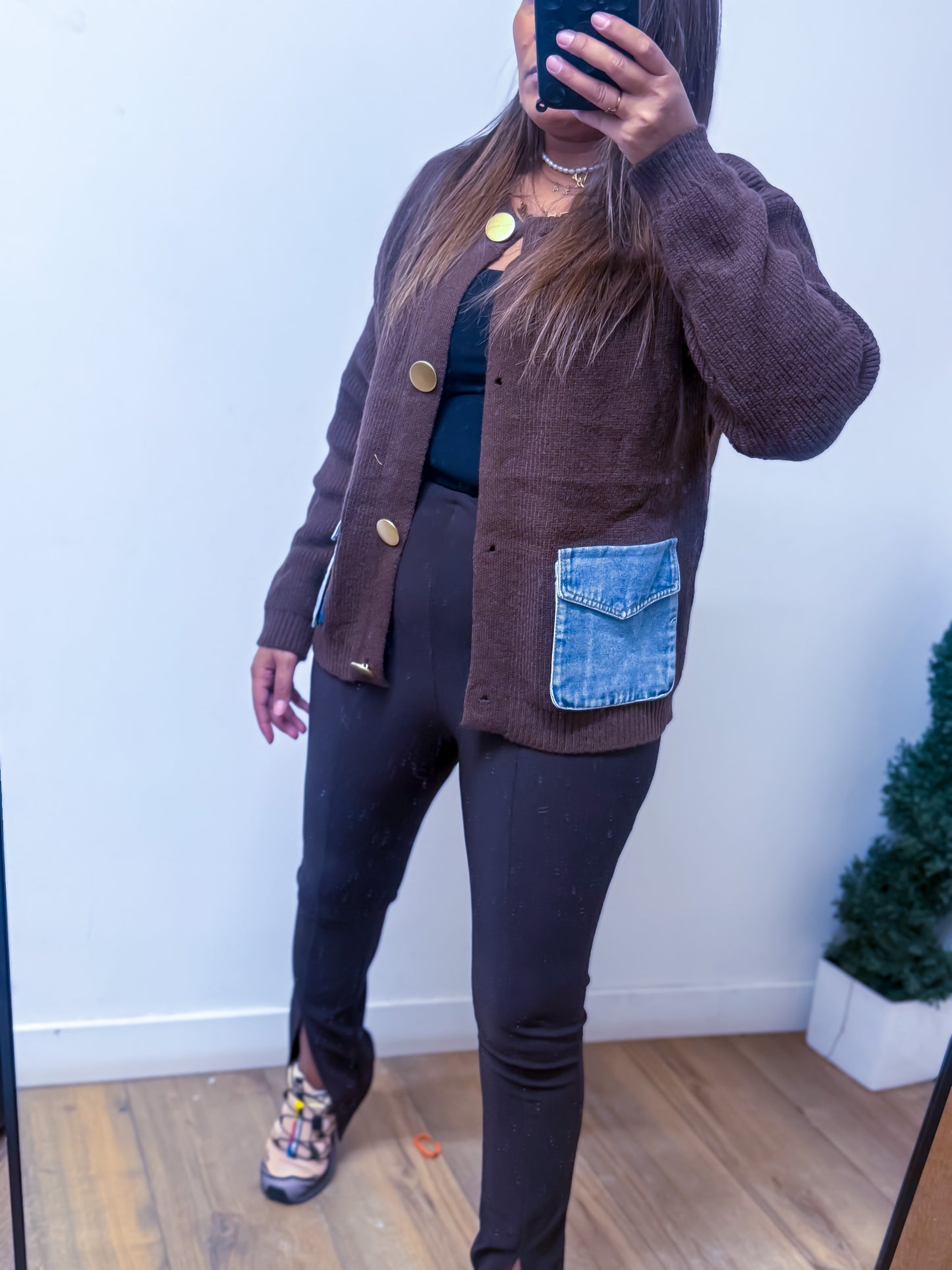 Veste Marron Exclusive Poches Denim