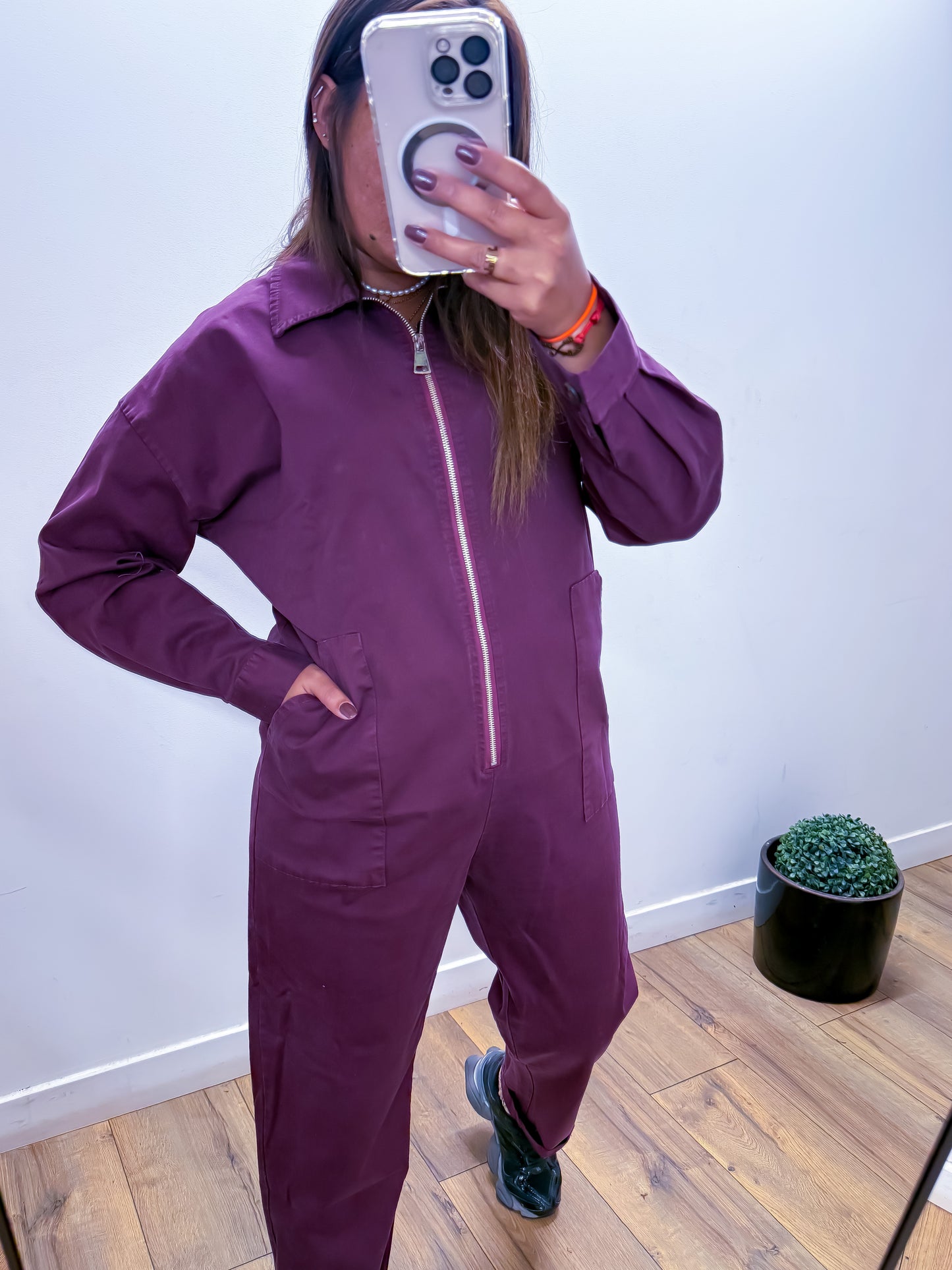 Jumpsuit Bordeaux Zippée