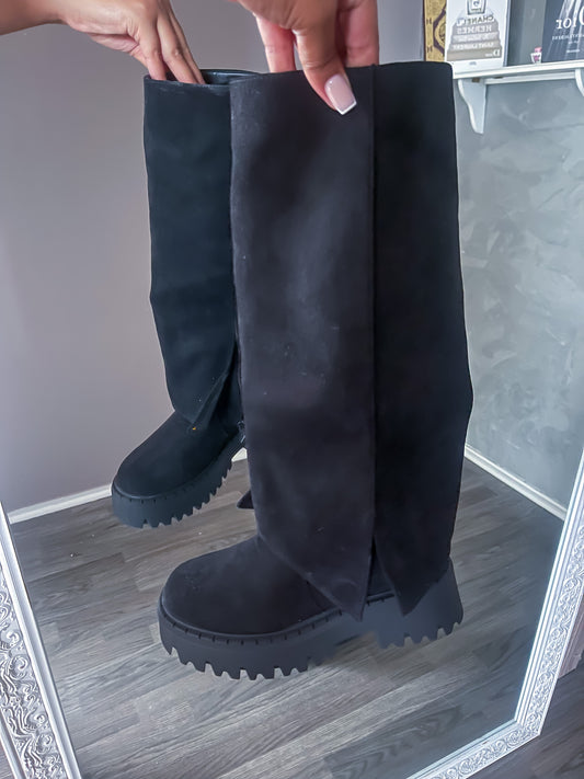 Botte à plateforme noir