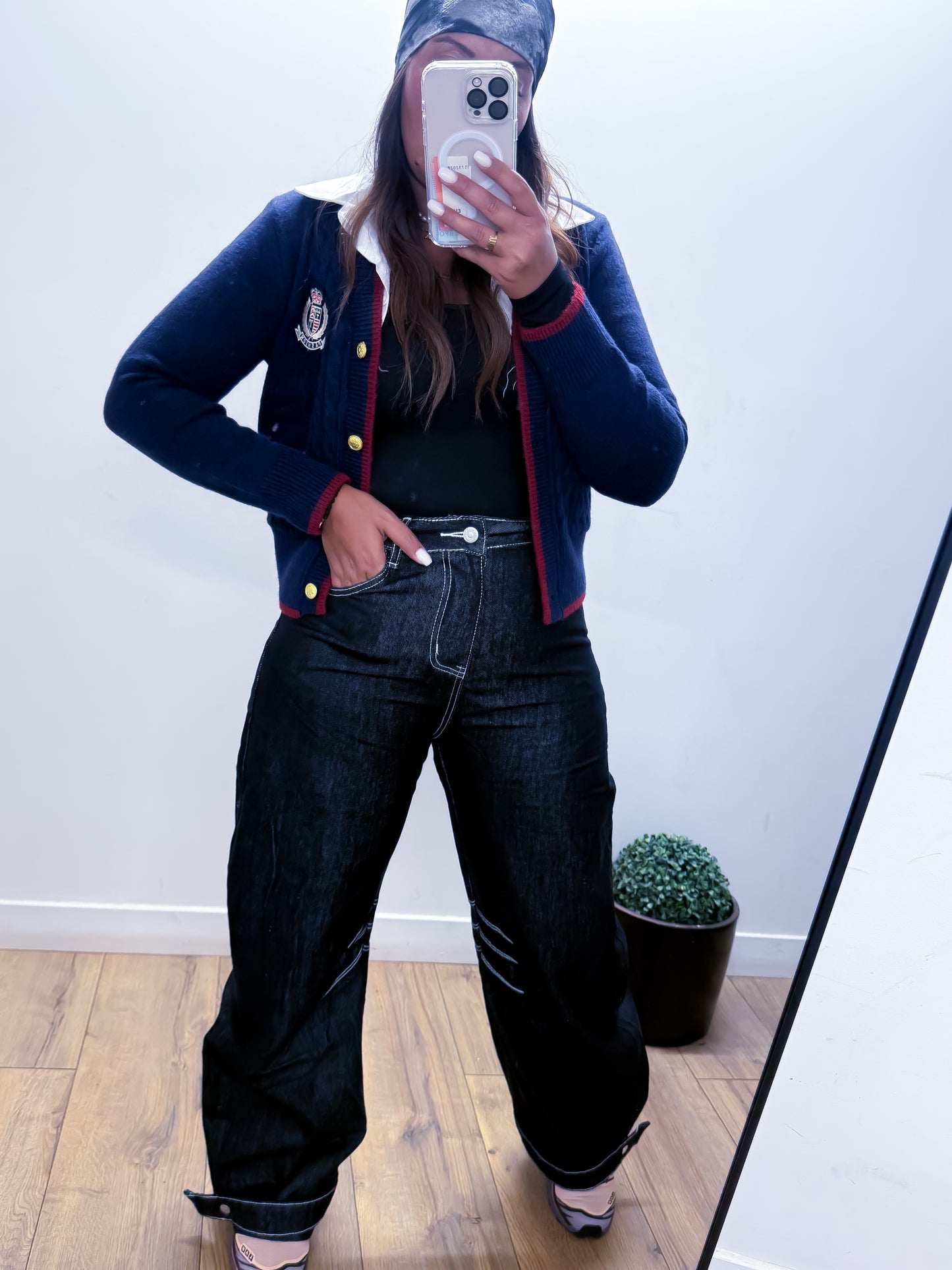 Jean Ballon Structuré Noir Oversize -