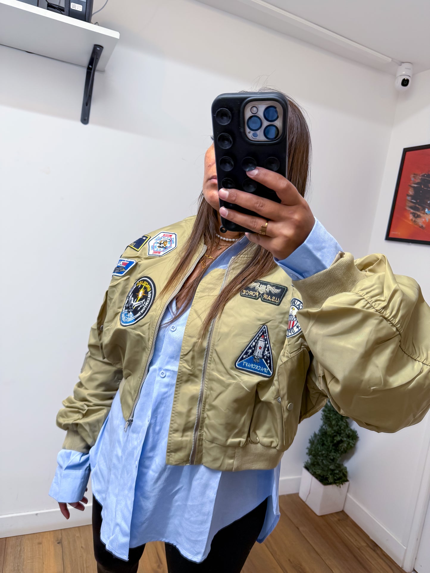 Bomber Aviateur Écusson Taupe