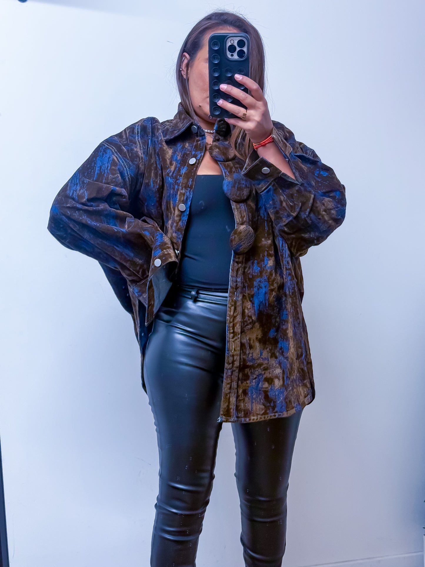 Exclusivité Mûzâ - Chemise Oversize Artistique Marron