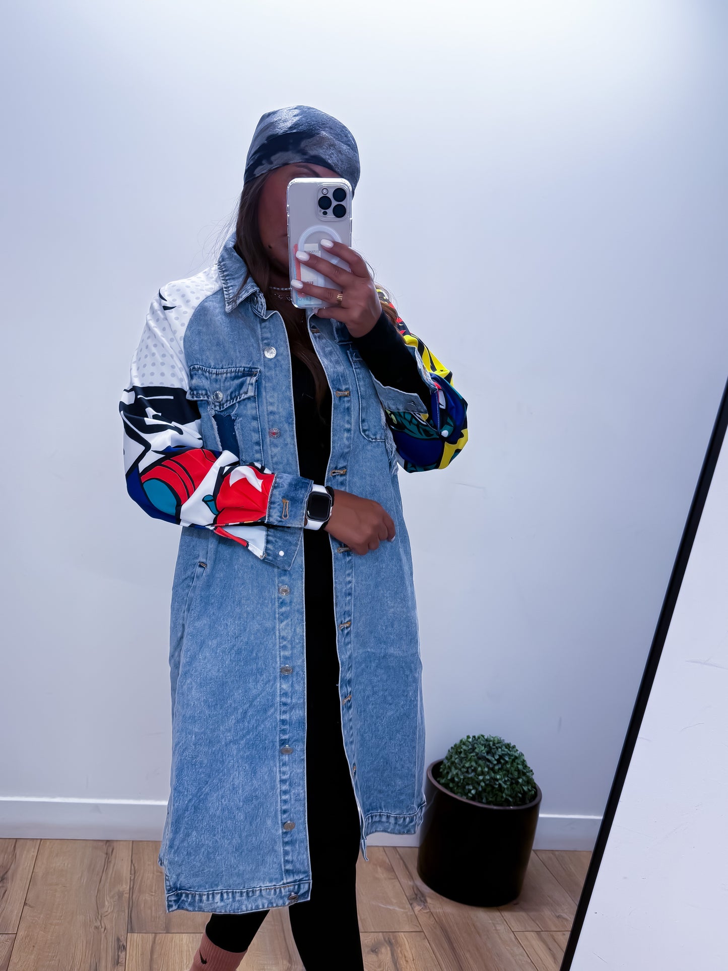 Veste en jean 3/4 MINÉRAL bi-matière oversize