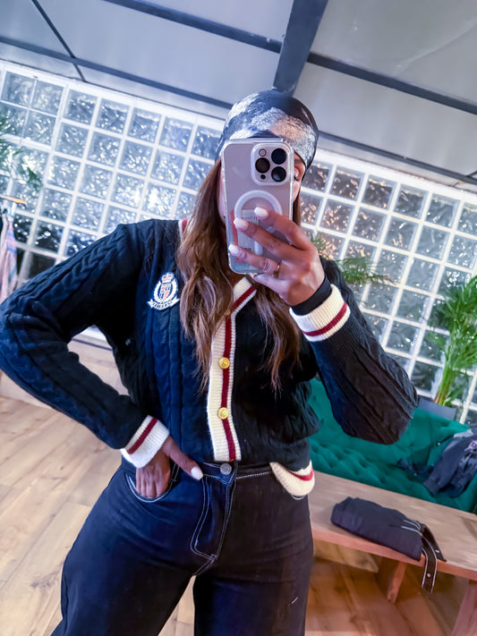 Gilet Laine Sans Col Noir -