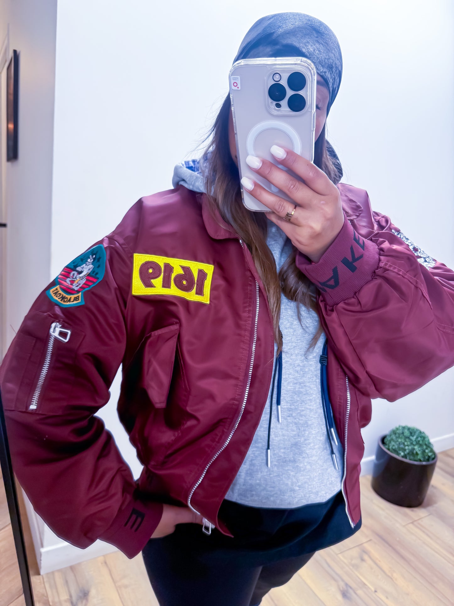 Bomber AUREA à écussons bordeaux - EXCLUSIVITÉ Mûzâ