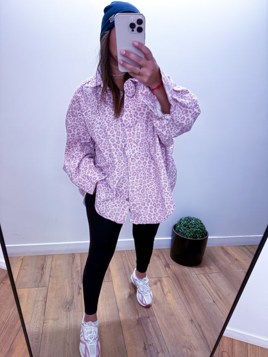 Surchemise rose imprimé LÉOPARD