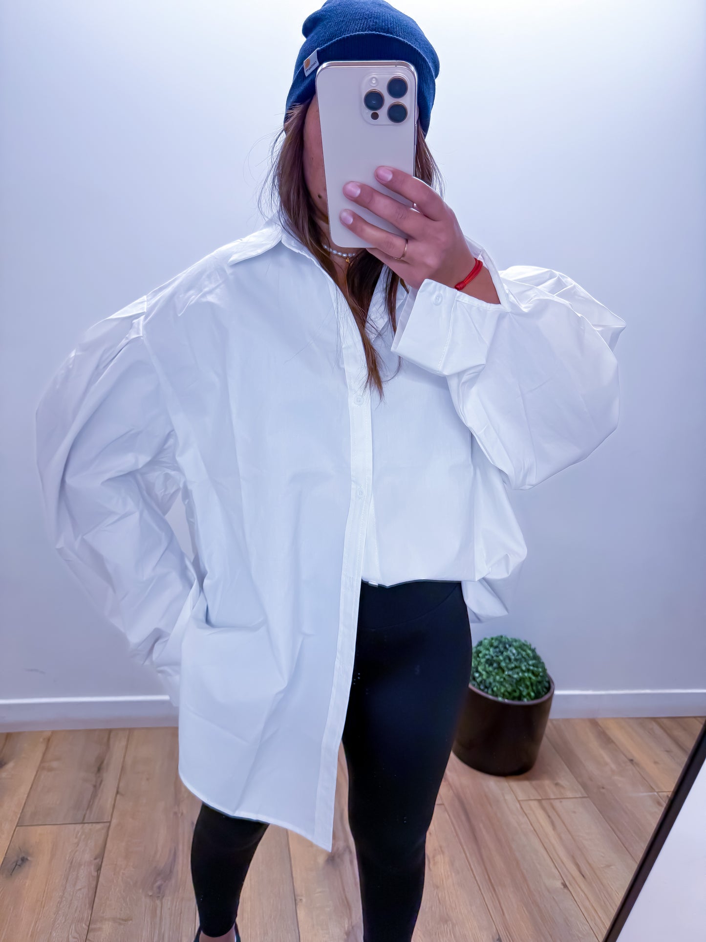 AETHER — Chemise Oversize Manches Ballon White