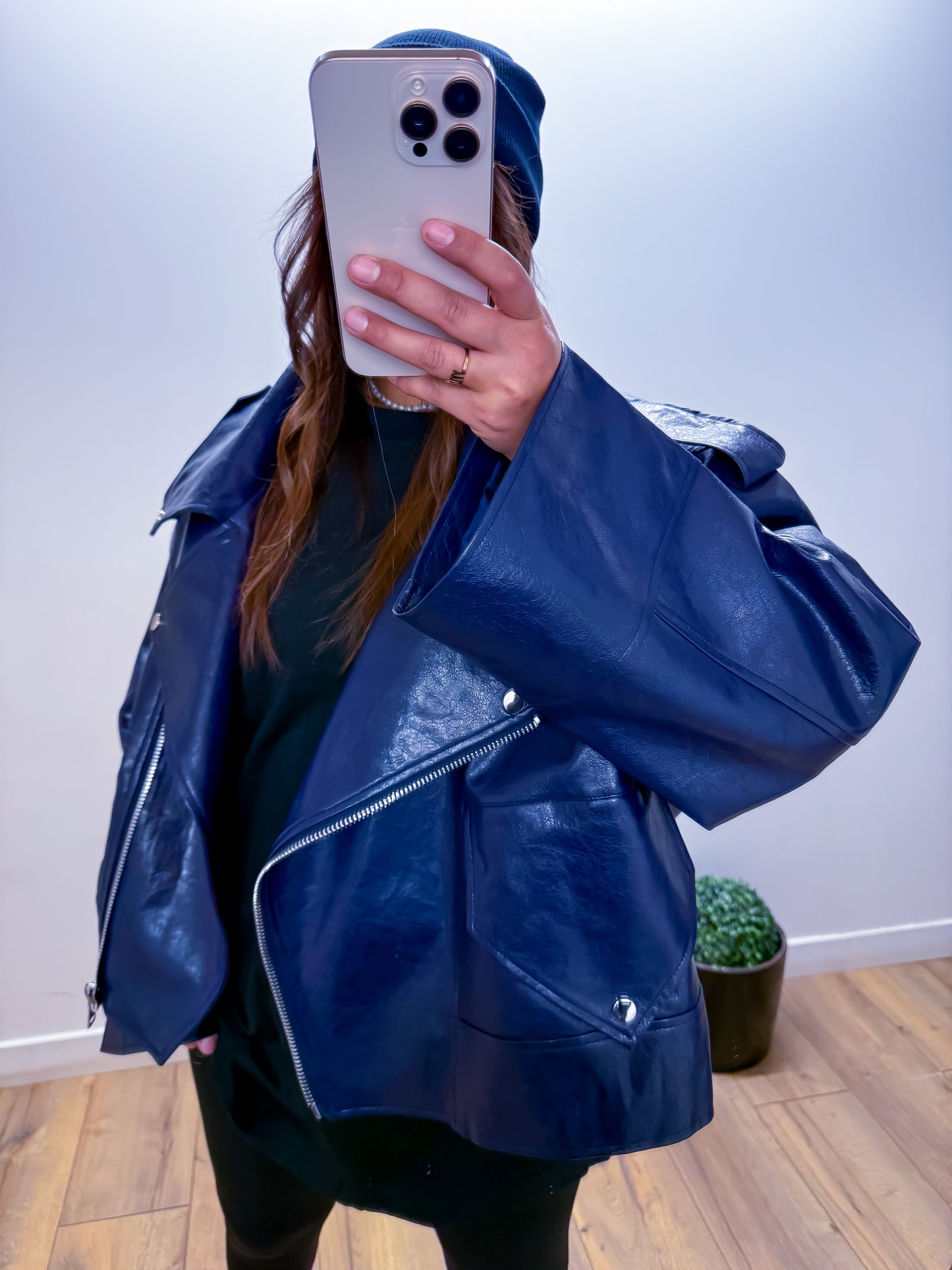 Veste Oversize HYPE Structure Bleu Marine