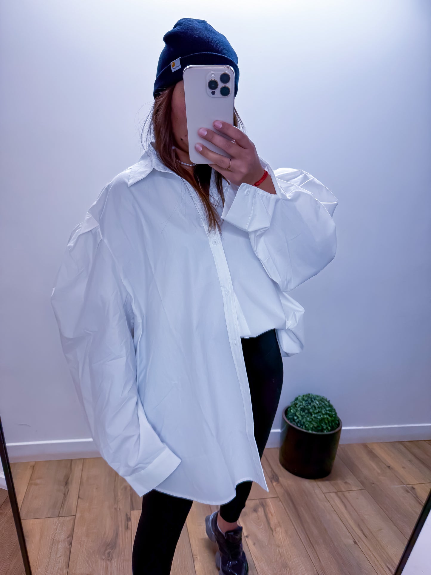AETHER — Chemise Oversize Manches Ballon White