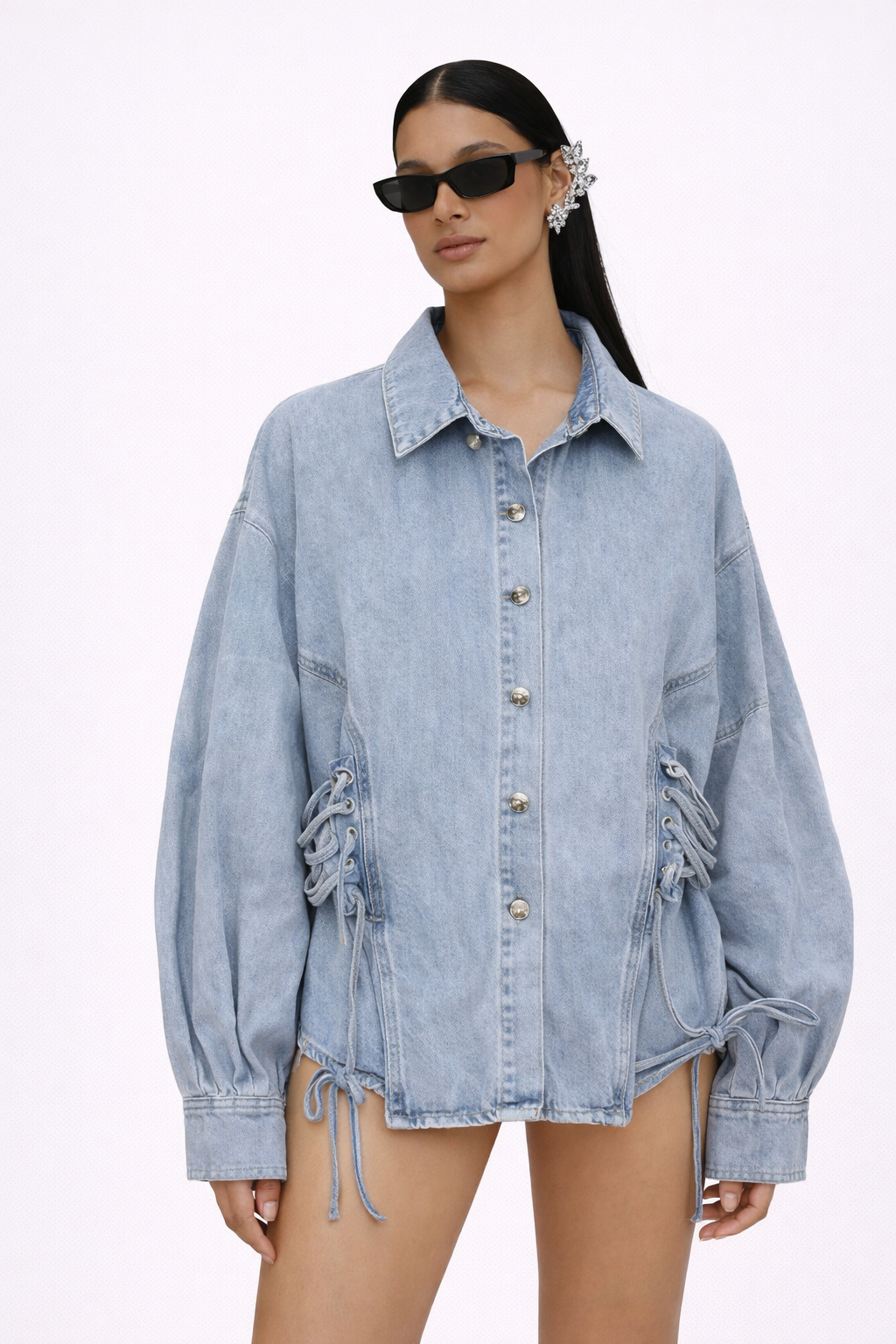 Chemise Denim Lacets exclu Mûzâ