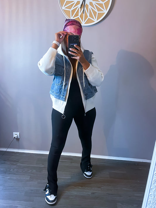 Gilet à capuche jean
