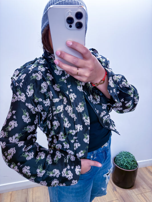 Bomber Midnight Garden - Édition Florale Noire