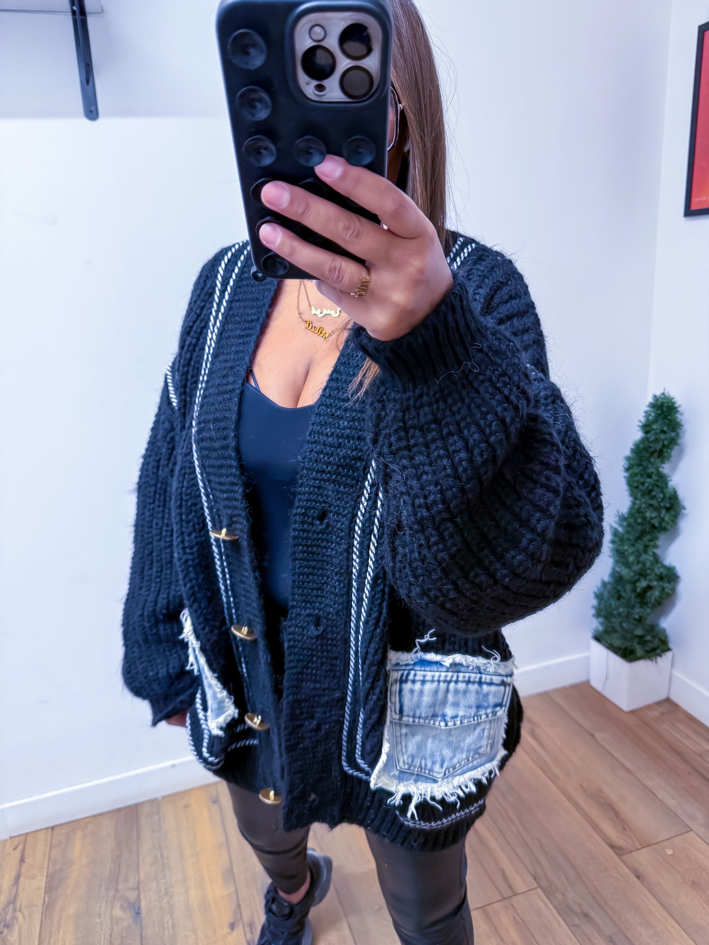 Cardigan Chunky Noir