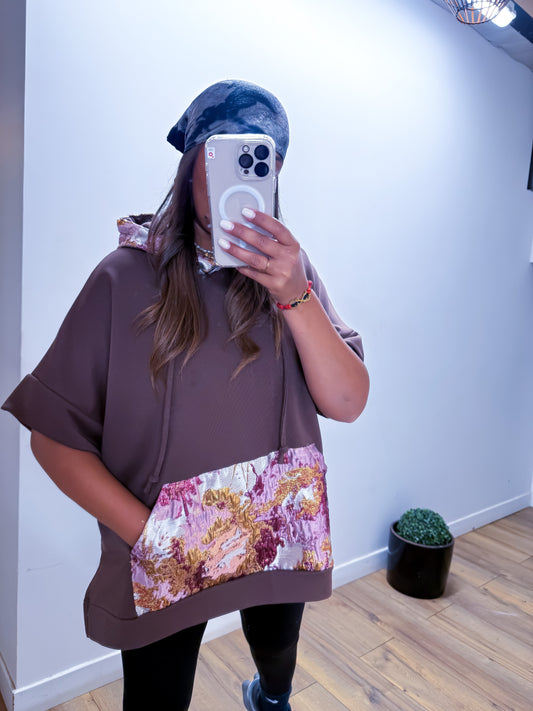 Pull à capuche TAZ marron - Mûzâ paris