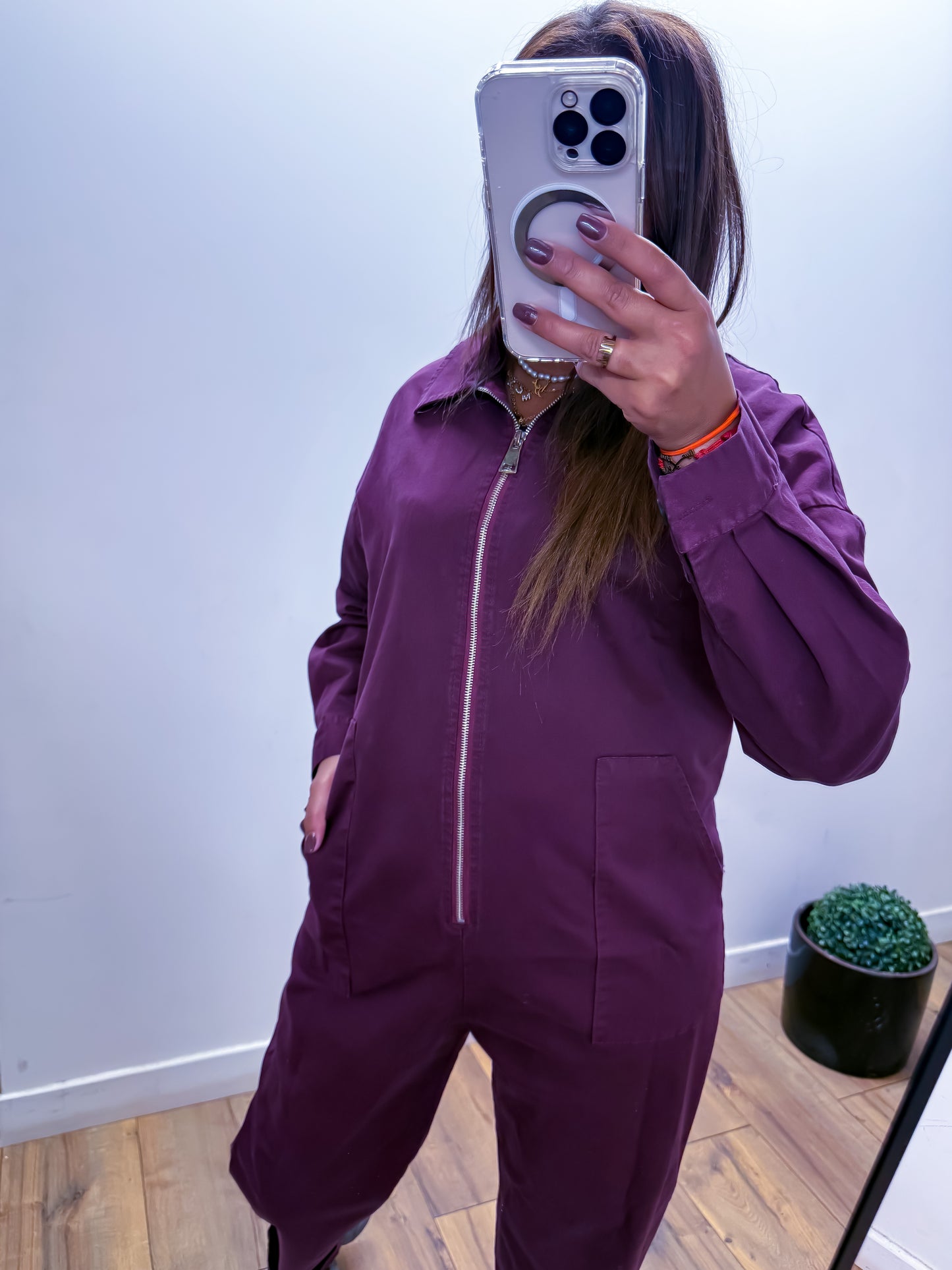 Jumpsuit Bordeaux Zippée