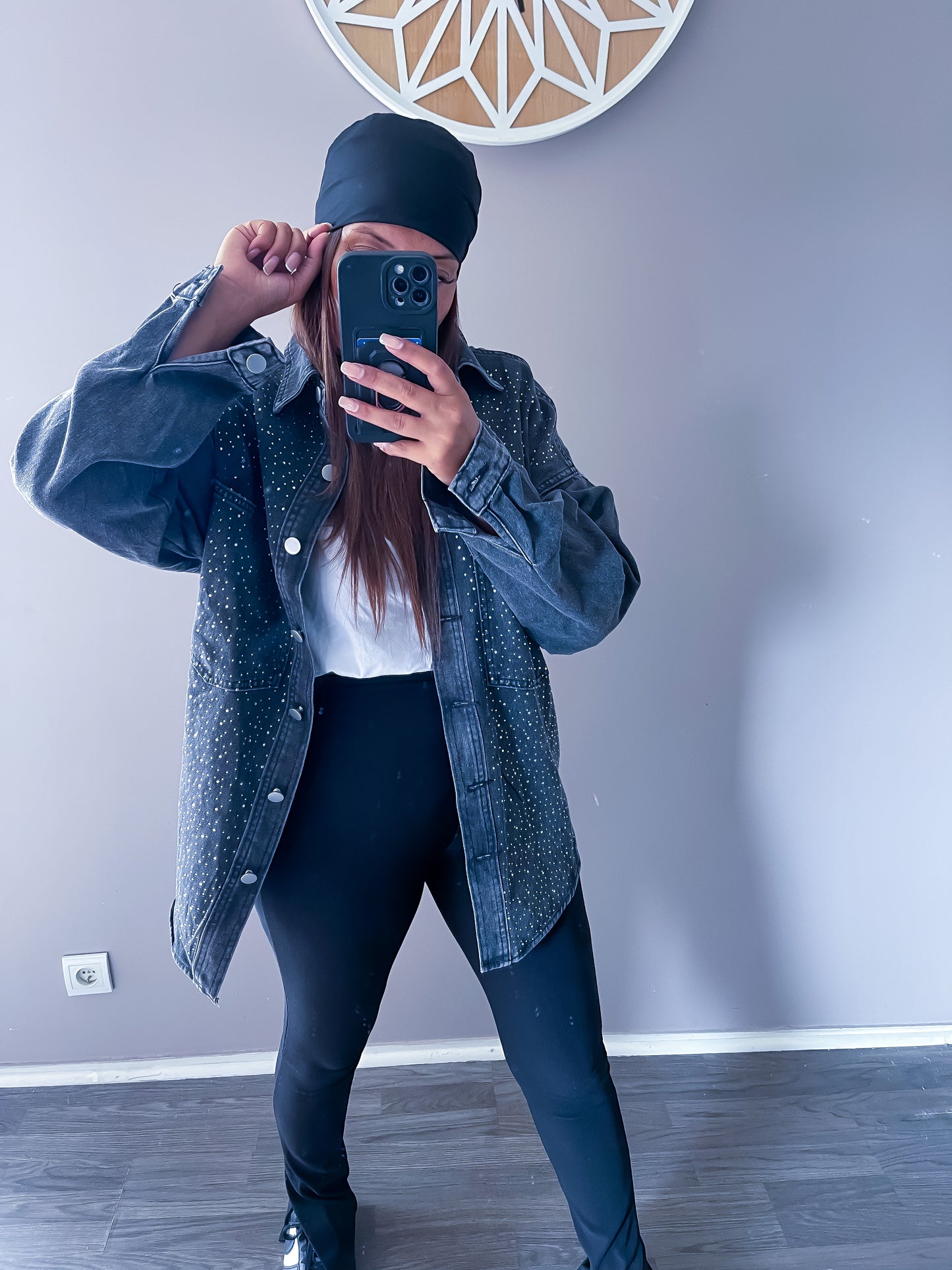 Chemise jean strass