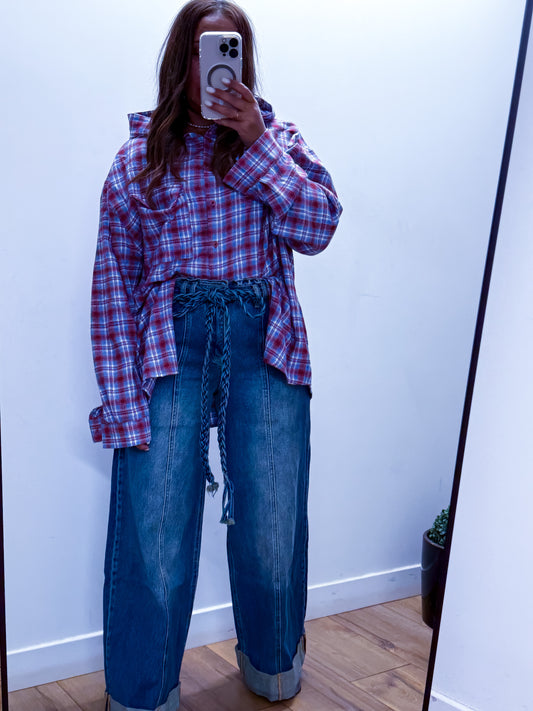 Jean avec ceinture tressée exclusivité Mûzâ