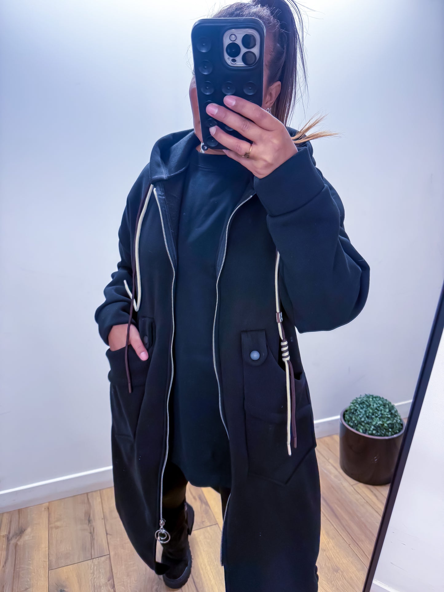 Gilet long zippé urban