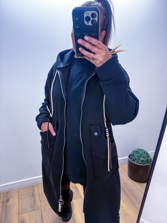 Gilet long zippé urban