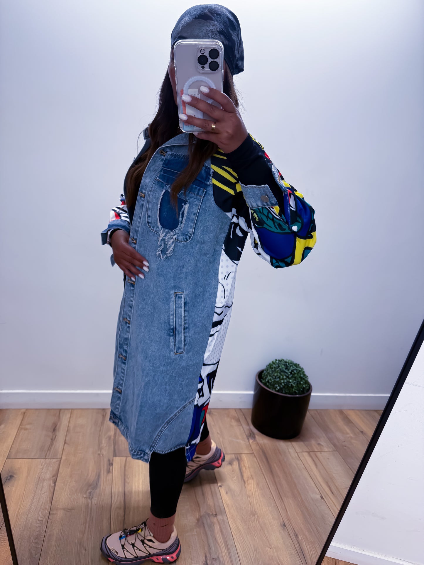 Veste en jean 3/4 MINÉRAL bi-matière oversize