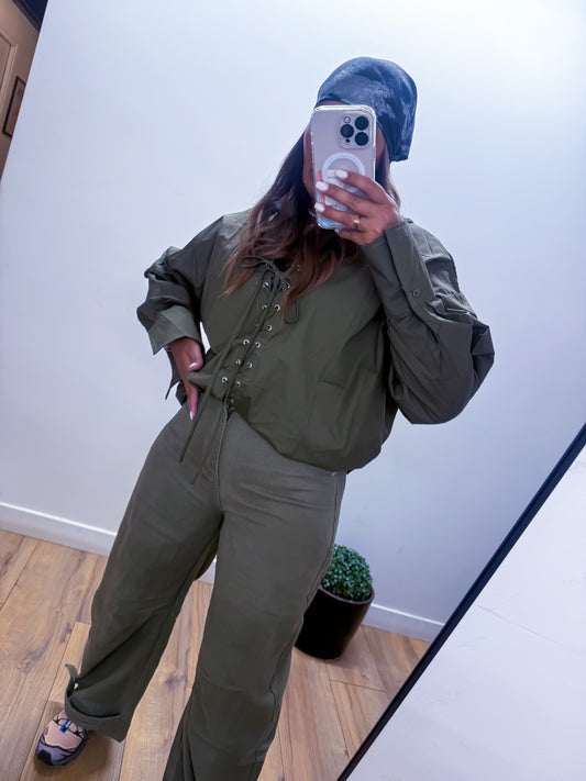 Jean Ballon Kaki Structuré -