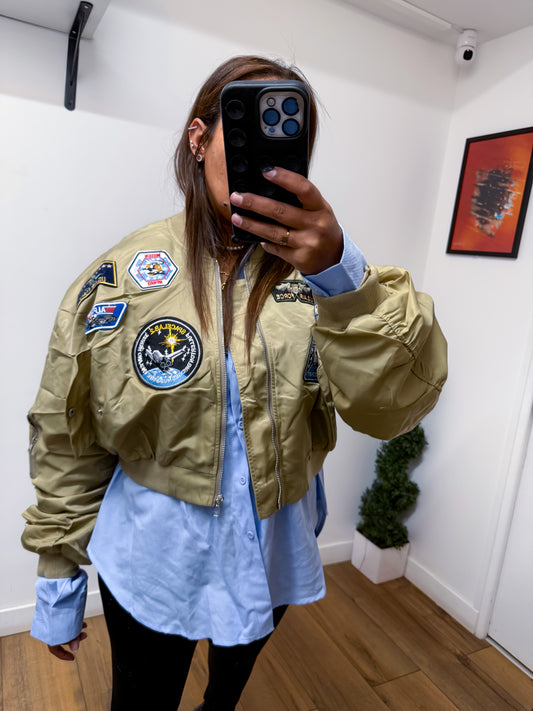 Bomber Aviateur Écusson Taupe