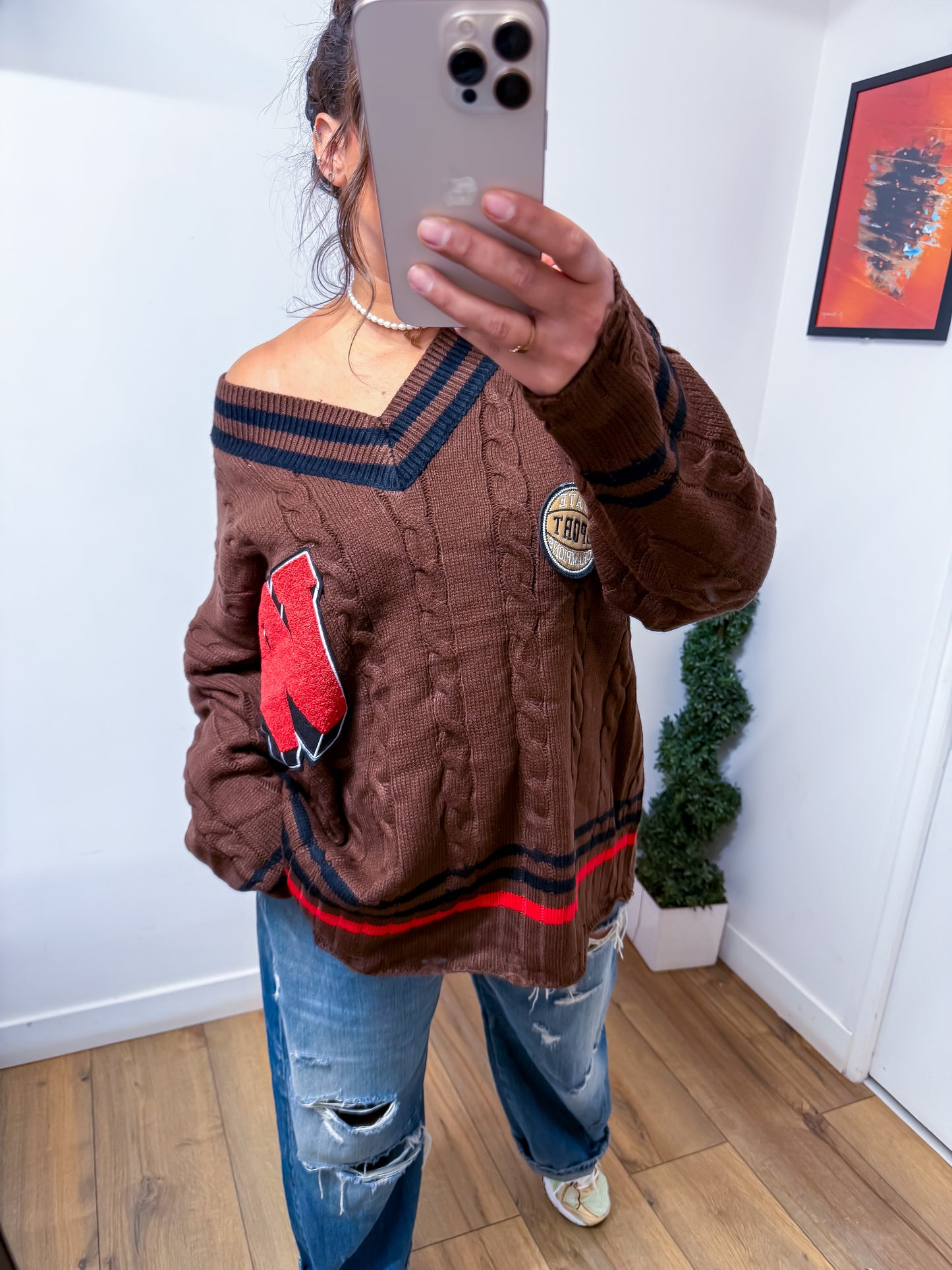 Pull Plume Sauvage - Édition Marron Tribal