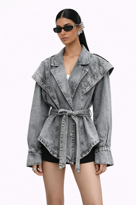 Veste Denim Origami - Gris exclusif Mûzâ