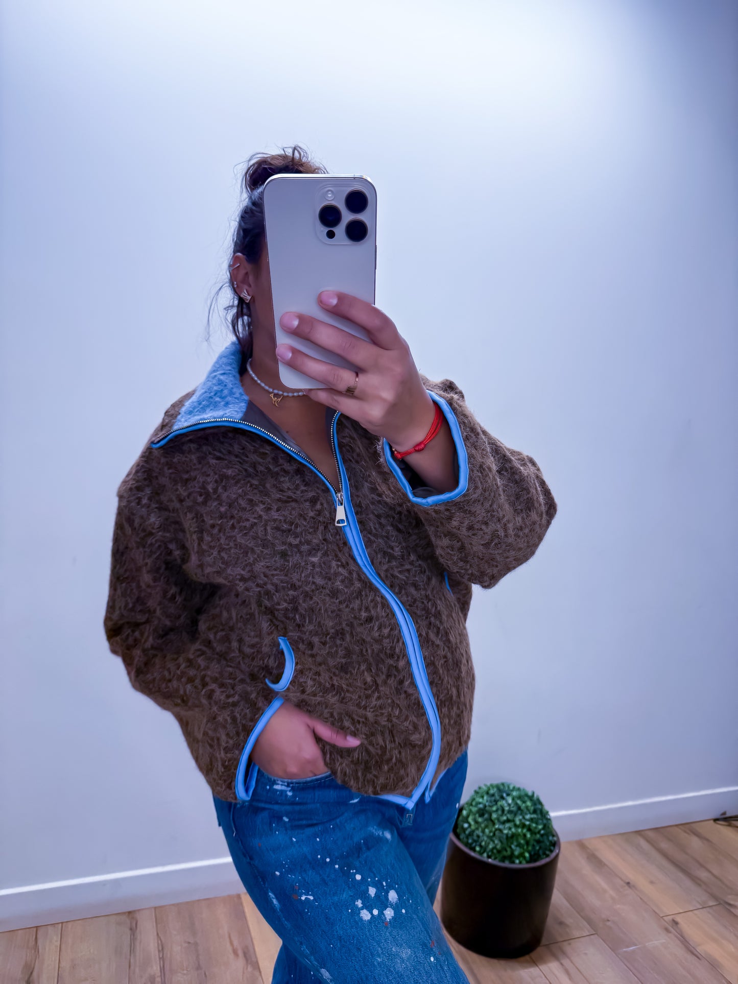 Veste Détails Bleus