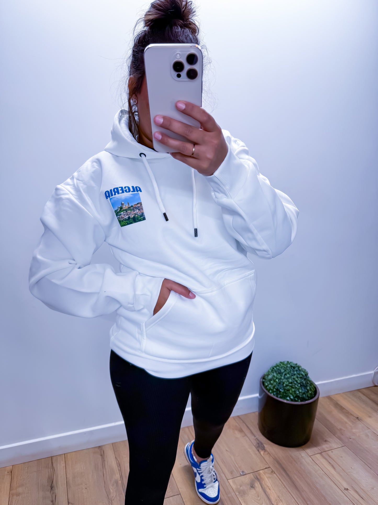 Hoodie ALGÉRIE - Sweat à Capuche Blanc