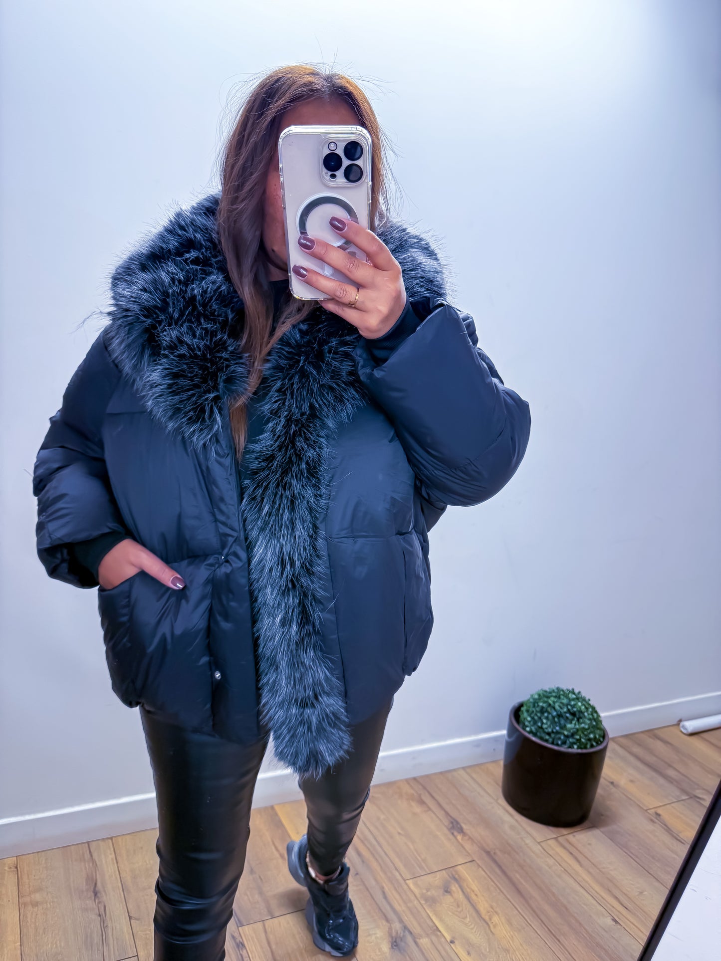 Doudoune fourrure synthétique Noir exclusivité Mûzâ - édition limitée -