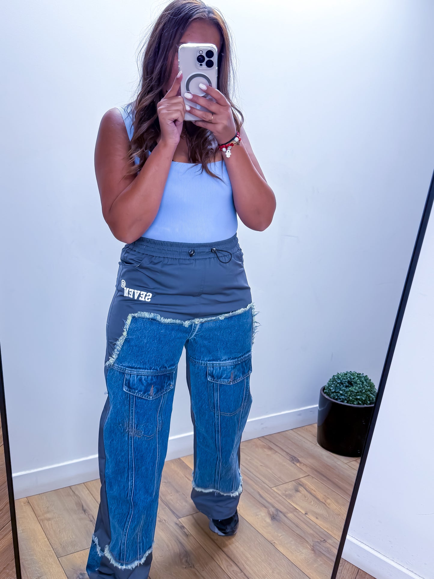 Jean patchwork bi-matière exclusivité Mûzâ