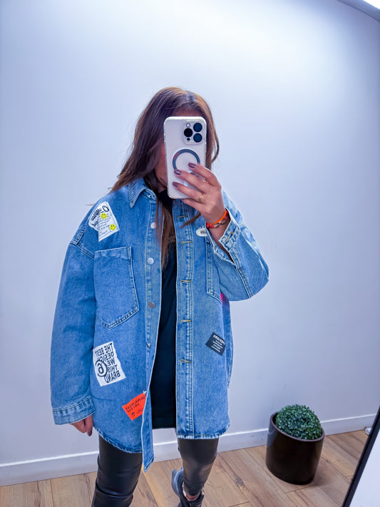 Chemise oversize patchwork FLUO - exclusivité Mûzâ