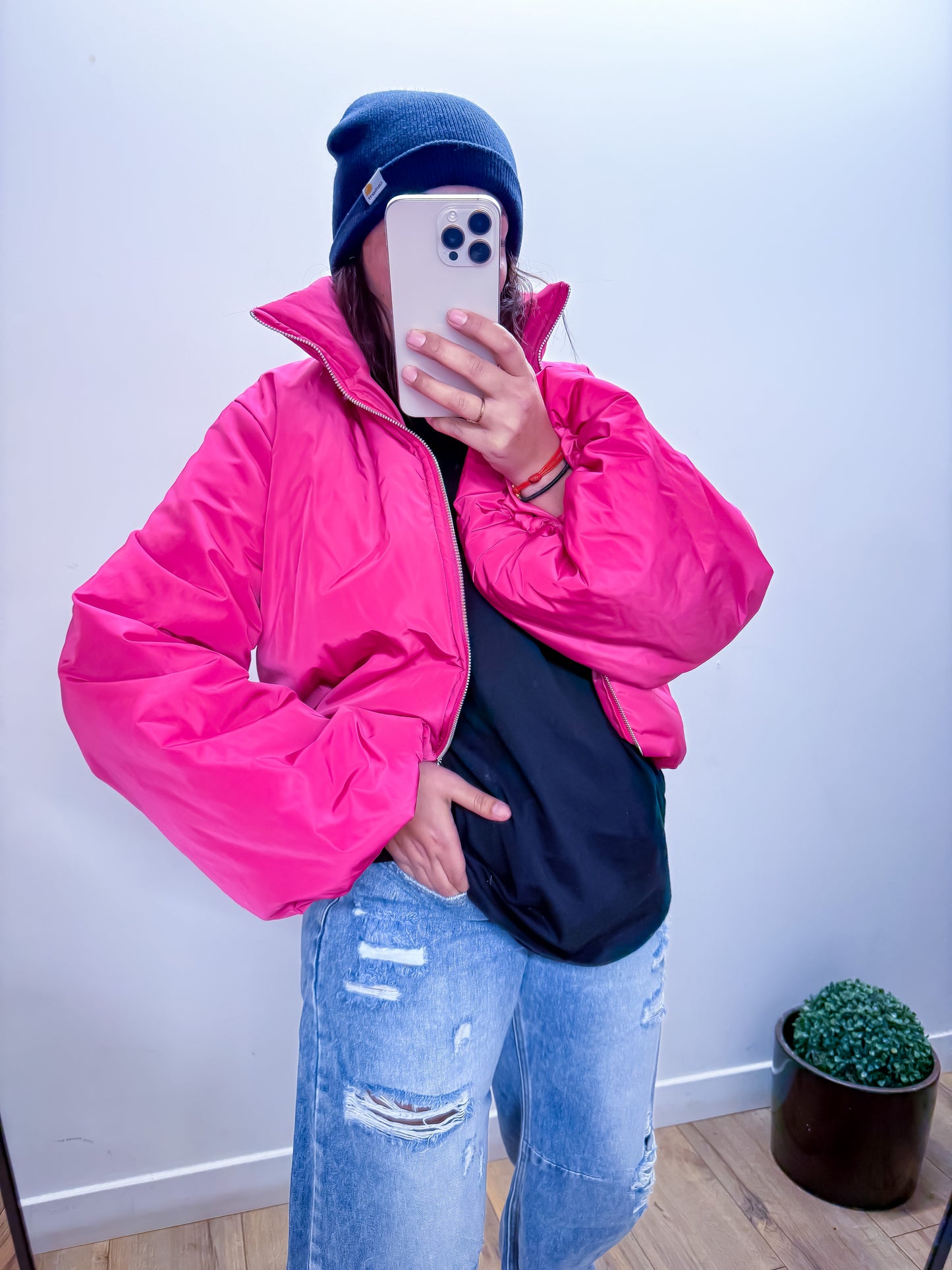 Veste Rembourrée Rose Fuchsia Oversize