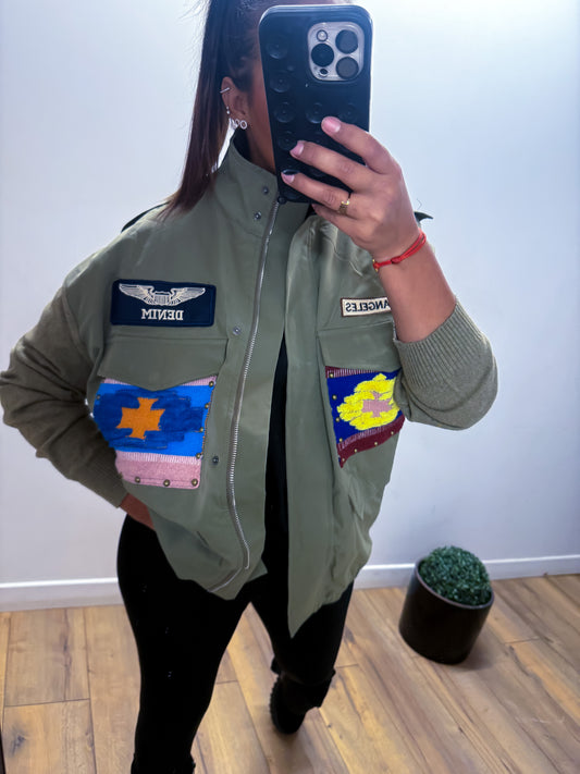 Veste military manche alpaga