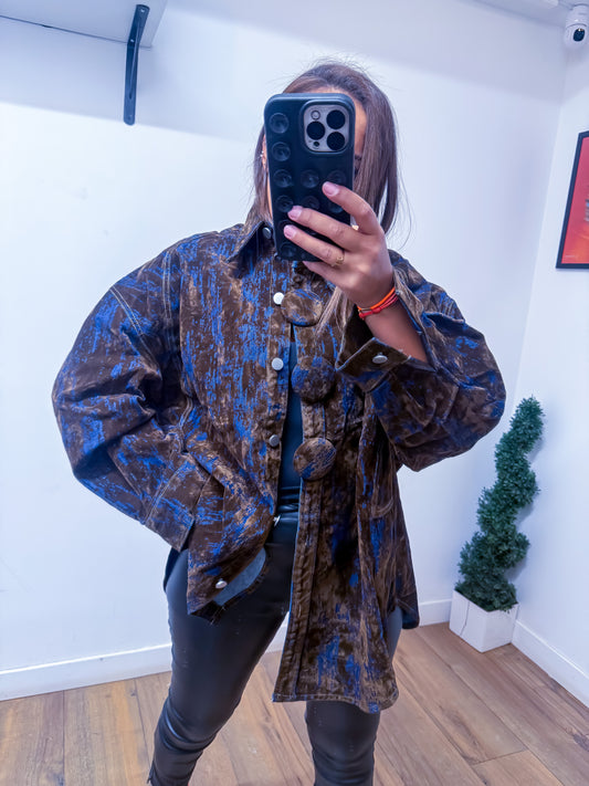 Exclusivité Mûzâ - Chemise Oversize Artistique Marron